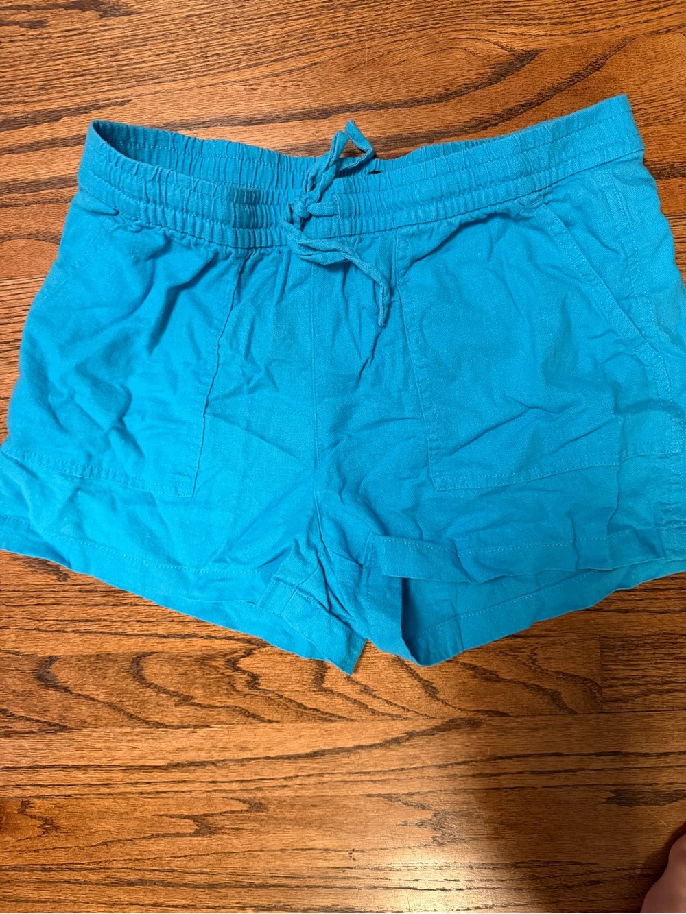J. Crew Women's Athletic Drawstring Shorts in Teal Blue